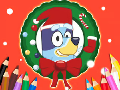 Mchezo Kitabu cha Kuchorea: Bluey Santa Claus  online