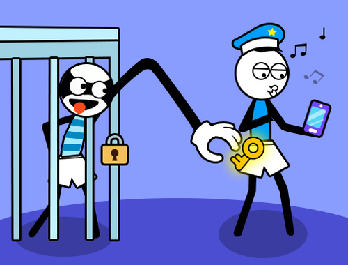 Mchezo Stickman Troll Mwizi Puzzle  online
