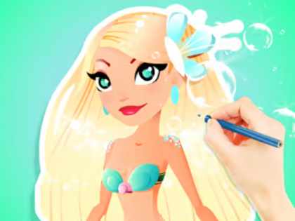 Mchezo Kitabu cha Kuchorea: Aqua Mermaid  online