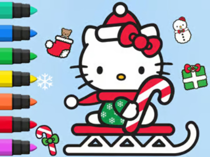 Mchezo Kitabu cha Kuchorea: Hello Kitty Krismasi  online