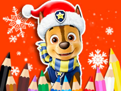 Mchezo Kitabu cha kuchorea: Paw Patrol Krismasi  online