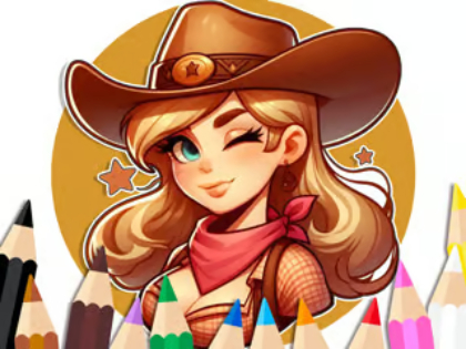 Mchezo Kitabu cha kuchorea: Cowgirl  online