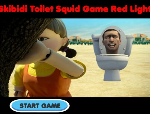 Mchezo Skibidi choo squid mchezo nyekundu  online