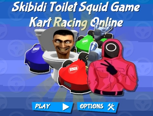 Mchezo Skibidi choo squid mchezo kart racing mkondoni  online