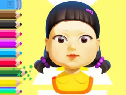 Mchezo Kitabu cha kuchorea: Doll ya mchezo wa squid  online