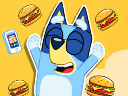 Mchezo Jigsaw puzzle: Burger mbwa Bluey  online