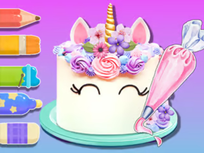 Mchezo Kitabu cha kuchorea: Keki ya Unicorn  online