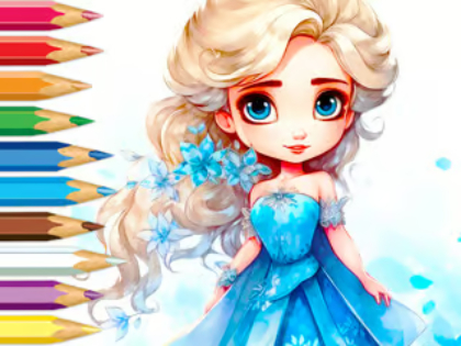 Mchezo Kitabu cha kuchorea: Princess Frozen  online