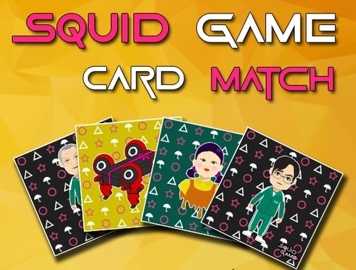 Mchezo Mechi ya kadi ya kumbukumbu ya squid  online