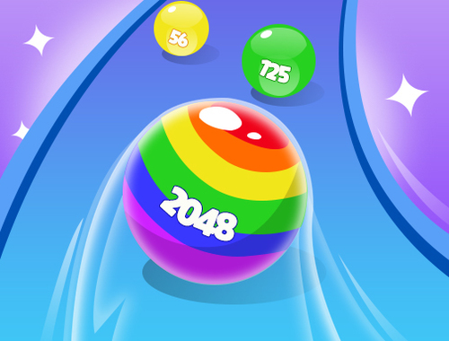 Mchezo 2048 kukimbia mipira nzuri  online