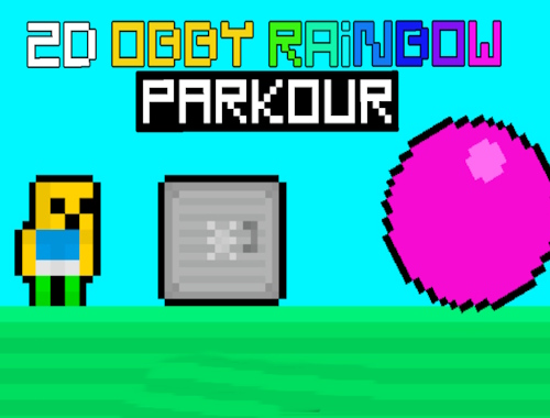 Mchezo 2d Obby Rainbow Parkour  online