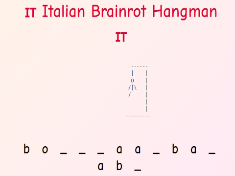 Mchezo Kiitaliano Brainrot Hangman!  online