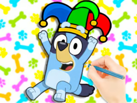 Mchezo Kitabu cha kuchorea: Clown Bluey  online