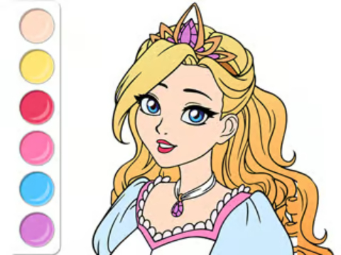 Mchezo Kitabu cha kuchorea: Mavazi ya Princess Prom  online