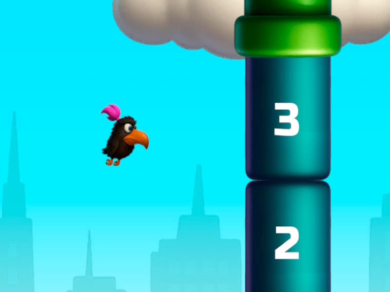 Mchezo Flappy skebob math bird online