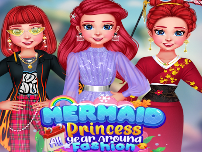 Mchezo Mermaid Princess mwaka mzima karibu na mitindo online