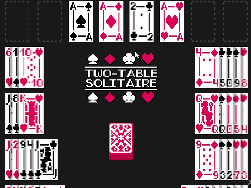 Mchezo Solitaire ya meza mbili online