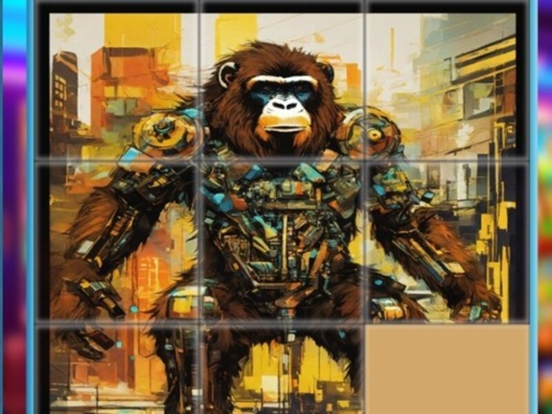 Mchezo Gorilla sliding puzzles online