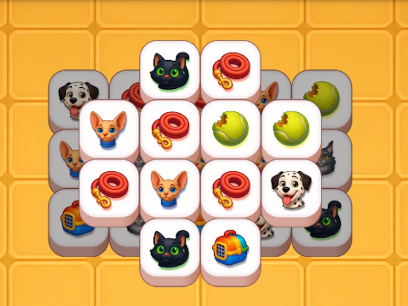 Mchezo Pets, pata na unganisha mechi ya tile online