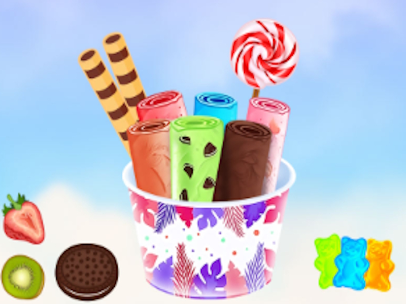 Mchezo DIY Ice cream roll cone online